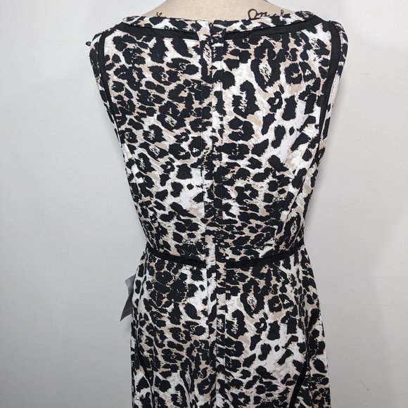 NWT Adrianna Papell Leopard Animal Print Dress - Mesh Piping size 10 - Picture 7 of 11